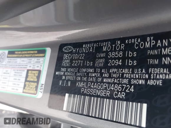 ✅ 2023 Hyundai Elantra Limited • VIN: KMHLP4AG0PU486724 • Лот: 41205012. Опубликован ранее на IAAI с пробегом 23 065 миль. Бесплатный доступ к архиву аукционных продаж из США и подробный отчёт об истории автомобиля на DreamBid. Изображение 9.