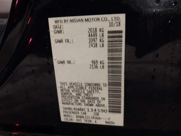 ✅ 2019 Nissan Altima SL • VIN: 1N4BL4EW8KC134590 • Лот: 42244529. Опубликован ранее на IAAI с пробегом 73 155 миль. Бесплатный доступ к архиву аукционных продаж из США и подробный отчёт об истории автомобиля на DreamBid. Изображение 9.