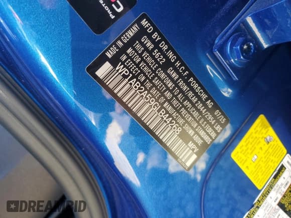 ✅ 2016 Porsche Macan S • VIN: WP1AB2A59GLB44268 • Лот: 71700415. Опубликован ранее на Copart с пробегом 68 603 миль. Бесплатный доступ к архиву аукционных продаж из США и подробный отчёт об истории автомобиля на DreamBid. Изображение 13.