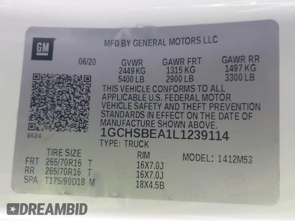 ✅ 2020 Chevrolet Colorado 2WD Work Truck • VIN: 1GCHSBEA1L1239114 • Лот: 43653258. Опубликован ранее на IAAI с пробегом 91 498 миль. Бесплатный доступ к архиву аукционных продаж из США и подробный отчёт об истории автомобиля на DreamBid. Изображение 9.