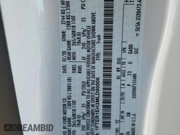 ✅ 2021 Ford Ranger XL • VIN: 1FTER1EH3MLD00006 • Lot: 82732935. Listed on Copart with 73,543 mi. Free auction sales archive from the USA and detailed vehicle history report at DreamBid. Image 12.