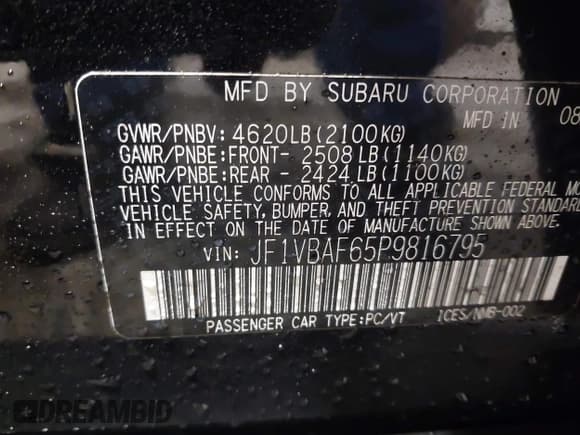 ✅ 2023 Subaru WRX Premium • VIN: JF1VBAF65P9816795 • Lot: 41558724. Wystawiony na IAAI z przebiegiem 11 472 mil. Bezpłatny archiwum sprzedaży aukcyjnych z USA i szczegółowy raport historii pojazdu na DreamBid. Zdjęcie 9.