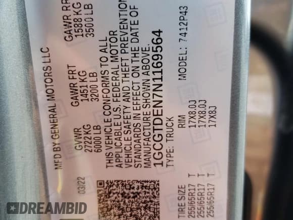 ✅ 2022 Chevrolet Colorado 4WD Z71 • VIN: 1GCGTDEN7N1169564 • Лот: 56117633. Опубликован ранее на Copart с пробегом 22 104 миль. Бесплатный доступ к архиву аукционных продаж из США и подробный отчёт об истории автомобиля на DreamBid. Изображение 14.