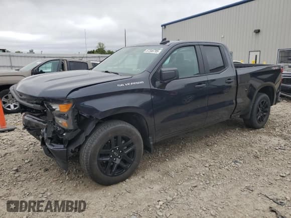 ✅ 2023 Chevrolet Silverado 1500 Custom • VIN: 1GCRDBEK6PZ281874 • Lot: 57346795. Listed on Copart with 43,285 mi. Free auction sales archive from the USA and detailed vehicle history report at DreamBid. Image 1.