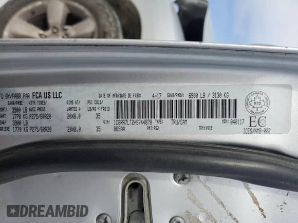 2017 Ram 1500 SLT с VIN 1C6RR7LT2HS744878, выставлен на аукционе Copart как лот 42031415 с пробегом 205 851 миль миль и Списание • Salvage title. История ставок и продаж доступна на DreamBid. Изображение 15.