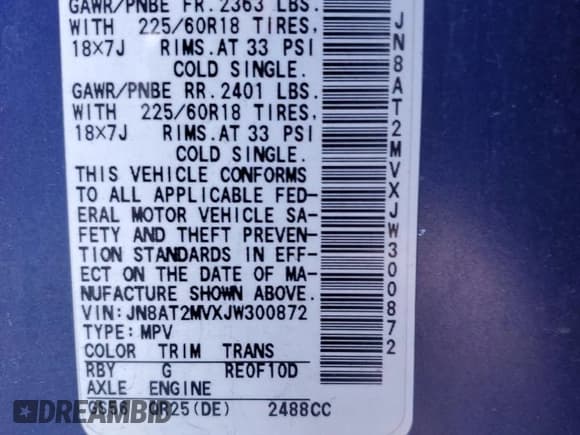 ✅ 2018 Nissan Rogue SL • VIN: JN8AT2MVXJW300872 • Lot: 91729385. Wystawiony na Copart z przebiegiem 93 278 mil. Bezpłatny archiwum sprzedaży aukcyjnych z USA i szczegółowy raport historii pojazdu na DreamBid. Zdjęcie 13.