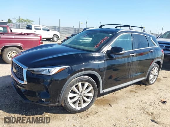 ✅ 2019 Infiniti QX50 Luxe • VIN: 3PCAJ5M35KF119556 • Lot: 42012935. Listed on IAAI with 162,122 mi. Free auction sales archive from the USA and detailed vehicle history report at DreamBid. Image 2.