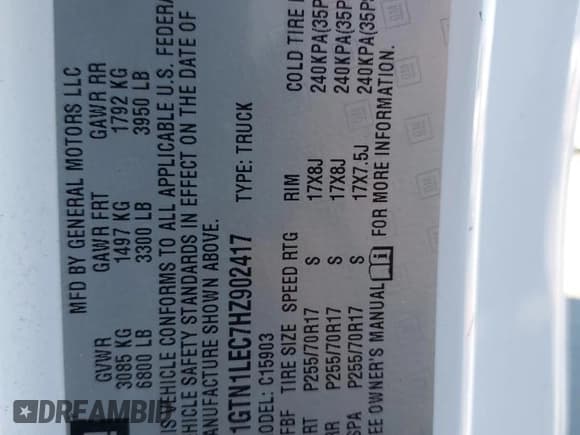 ✅ 2017 GMC Sierra 1500 • VIN: 1GTN1LEC7HZ902417 • Лот: 86804745. Опубликован ранее на Copart с пробегом 139 179 миль. Бесплатный доступ к архиву аукционных продаж из США и подробный отчёт об истории автомобиля на DreamBid. Изображение 12.