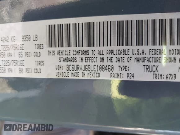 ✅ 2020 Ram ProMaster Cargo • VIN: 3C6URVJG9LE108460 • Lot: 43266741. Listed on IAAI with 71,530 mi. Free auction sales archive from the USA and detailed vehicle history report at DreamBid. Image 9.