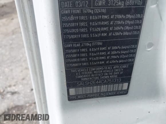 ✅ 2012 Land Rover Range Rover Sport SC • VIN: SALSH2E44CA751313 • Lot: 42642136. Wystawiony na IAAI z przebiegiem 123 835 mil. Bezpłatny archiwum sprzedaży aukcyjnych z USA i szczegółowy raport historii pojazdu na DreamBid. Zdjęcie 9.