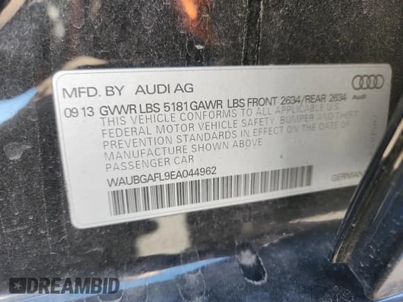 ✅ 2014 Audi S4 Premium Plus • VIN: WAUBGAFL9EA044962 • Lot: 90300295. Wystawiony na Copart z przebiegiem 114 076 mil. Bezpłatny archiwum sprzedaży aukcyjnych z USA i szczegółowy raport historii pojazdu na DreamBid. Zdjęcie 12.