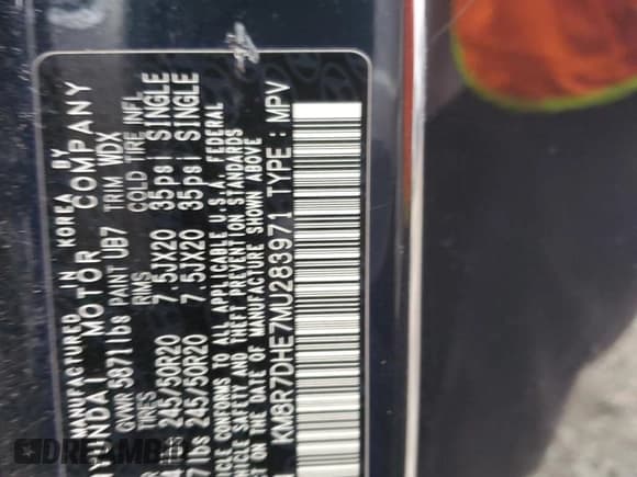 ✅ 2021 Hyundai Palisade Calligraphy • VIN: KM8R7DHE7MU283971 • Lot: 82440885. Listed on Copart with 169,765 mi. Free auction sales archive from the USA and detailed vehicle history report at DreamBid. Image 14.