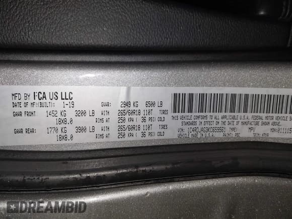 ✅ 2019 Dodge Durango SXT • VIN: 1C4RDJAG3KC659561 • Лот: 43305071. Опубликован ранее на IAAI с пробегом 179 092 миль. Бесплатный доступ к архиву аукционных продаж из США и подробный отчёт об истории автомобиля на DreamBid. Изображение 9.