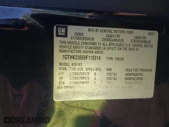 ✅ 2008 GMC Sierra 2500HD SLT • VIN: 1GTHK23668F118314 • Лот: 41430869. Опубликован ранее на IAAI с пробегом 201 706 миль. Бесплатный доступ к архиву аукционных продаж из США и подробный отчёт об истории автомобиля на DreamBid. Изображение 9.