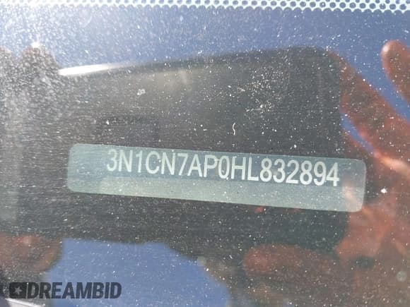 ✅ 2017 Nissan Versa S • VIN: 3N1CN7AP0HL832894 • Лот: 41871017. Опубликован ранее на IAAI с пробегом 72 244 миль. Бесплатный доступ к архиву аукционных продаж из США и подробный отчёт об истории автомобиля на DreamBid. Изображение 9.