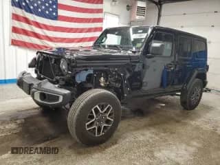2025 Jeep Wrangler Sahara with VIN 1C4PJXENXSW587655, listed as a Copart auction lot 86892725 with 8,554 mi miles and Clean title. Bid and sale history available at DreamBid. Image 1.