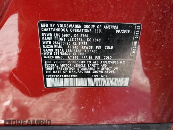 ✅ 2018 Volkswagen Atlas SEL • VIN: 1V2RR2CA2JC581285 • Lot: 44687415. Wystawiony na Copart z przebiegiem 104 161 mil. Bezpłatny archiwum sprzedaży aukcyjnych z USA i szczegółowy raport historii pojazdu na DreamBid. Zdjęcie 13.