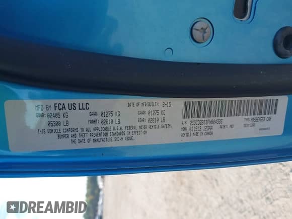 2015 Dodge Challenger R/T Plus z VIN 2C3CDZBT9FH804335, wystawiony jako IAAI lot #43386188 z przebiegiem 42 915 mil mil oraz . Historia ofert i sprzedaży dostępna na DreamBid. Obrazek 9.