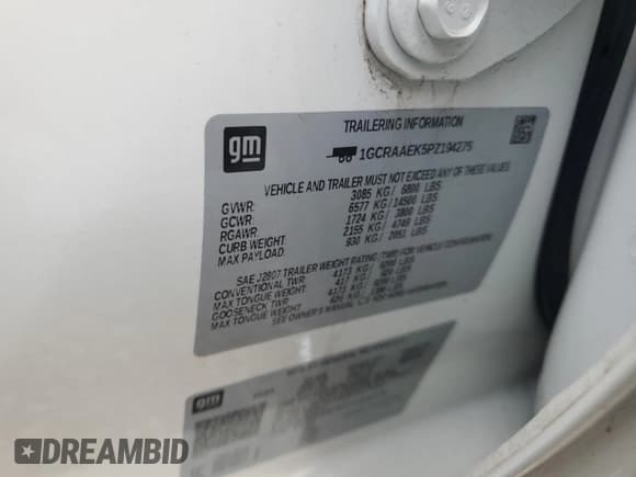 ✅ 2023 Chevrolet Silverado 1500 Work Truck • VIN: 1GCRAAEK5PZ194275 • Lot: 68216094. Wystawiony na Copart z przebiegiem 10 994 mil. Bezpłatny archiwum sprzedaży aukcyjnych z USA i szczegółowy raport historii pojazdu na DreamBid. Zdjęcie 12.