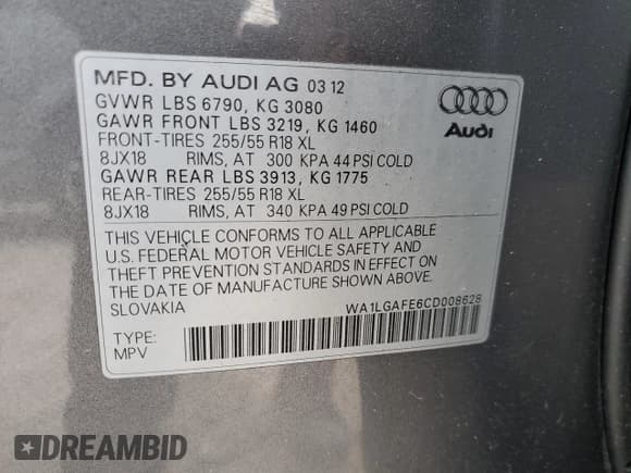 ✅ 2012 Audi Q7 Premium Plus • VIN: WA1LGAFE6CD008628 • Lot: 92617725. Wystawiony na Copart z przebiegiem 141 060 mil. Bezpłatny archiwum sprzedaży aukcyjnych z USA i szczegółowy raport historii pojazdu na DreamBid. Zdjęcie 14.