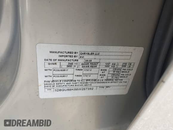 2008 Dodge Nitro SLT с VIN 1D8GU58K58W267392, выставлен на аукционе IAAI как лот 42577620 с пробегом 139 130 миль миль и . История ставок и продаж доступна на DreamBid. Изображение 9.