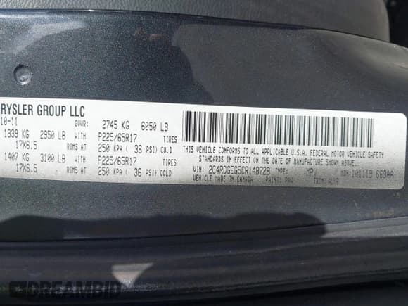 ✅ 2012 Dodge Grand Caravan R/T • VIN: 2C4RDGEG5CR148729 • Лот: 43659974. Опубликован ранее на IAAI с пробегом 128 793 миль. Бесплатный доступ к архиву аукционных продаж из США и подробный отчёт об истории автомобиля на DreamBid. Изображение 9.