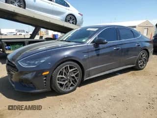 2023 Hyundai Sonata N Line with VIN KMHL14JC6PA331627, listed as a Copart auction lot 69214695 with 17,301 mi miles and Salvage title. Bid and sale history available at DreamBid. Image 1.