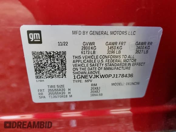 ✅ 2023 Chevrolet Traverse RS • VIN: 1GNEVJKW0PJ178436 • Lot: 81652025. Wystawiony na Copart z przebiegiem 32 461 mil. Bezpłatny archiwum sprzedaży aukcyjnych z USA i szczegółowy raport historii pojazdu na DreamBid. Zdjęcie 13.