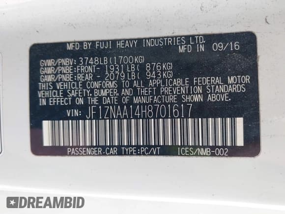 ✅ 2017 Toyota 86 • VIN: JF1ZNAA14H8701617 • Lot: 42582214. Wystawiony na IAAI z przebiegiem 59 953 mil. Bezpłatny archiwum sprzedaży aukcyjnych z USA i szczegółowy raport historii pojazdu na DreamBid. Zdjęcie 9.