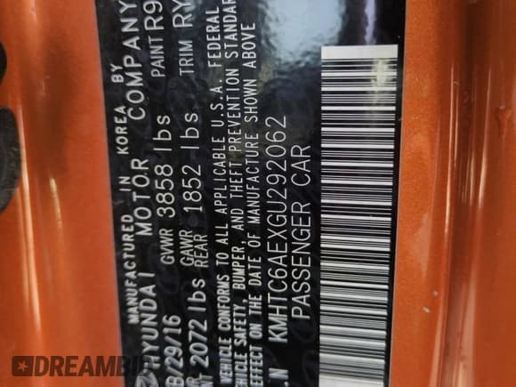 ✅ 2016 Hyundai Veloster Turbo • VIN: KMHTC6AEXGU292062 • Lot: 83816584. Wystawiony na Copart z przebiegiem 34 863 mil. Bezpłatny archiwum sprzedaży aukcyjnych z USA i szczegółowy raport historii pojazdu na DreamBid. Zdjęcie 13.