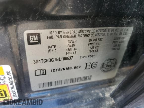 ✅ 2011 Chevrolet Aveo 2LT • VIN: 3G1TC6DG1BL100637 • Lot: 49226705. Wystawiony na Copart z przebiegiem 195 300 mil. Bezpłatny archiwum sprzedaży aukcyjnych z USA i szczegółowy raport historii pojazdu na DreamBid. Zdjęcie 12.