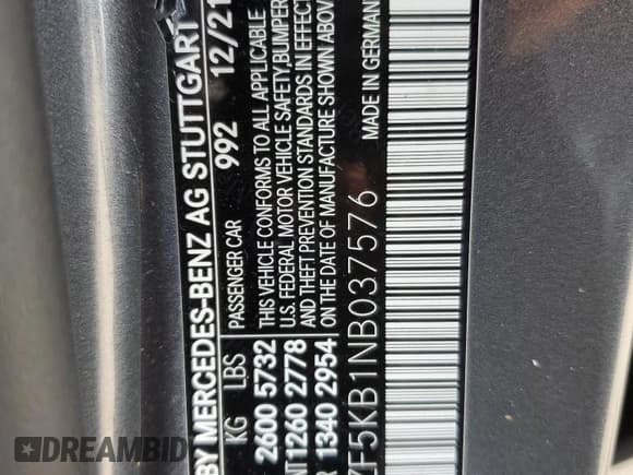 ✅ 2022 Mercedes-Benz E 450 • VIN: W1KZF5KB1NB037576 • Лот: 64125475. Опубликован ранее на Copart с пробегом 25 180 миль. Бесплатный доступ к архиву аукционных продаж из США и подробный отчёт об истории автомобиля на DreamBid. Изображение 13.