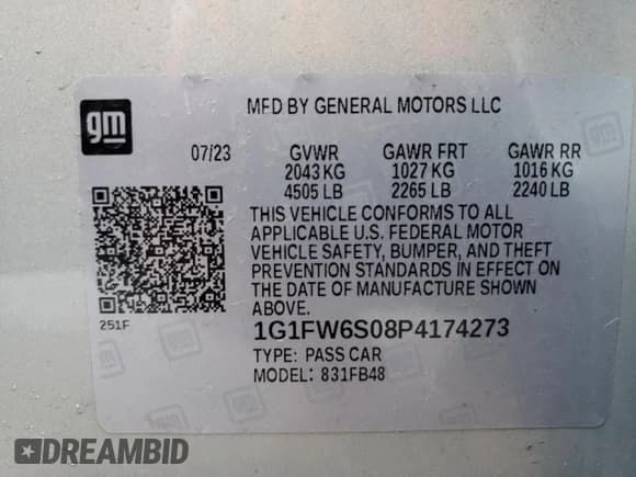 ✅ 2023 Chevrolet Bolt EV 1LT • VIN: 1G1FW6S08P4174273 • Lot: 50796534. Wystawiony na Copart z przebiegiem Nie podano. Bezpłatny archiwum sprzedaży aukcyjnych z USA i szczegółowy raport historii pojazdu na DreamBid. Zdjęcie 13.