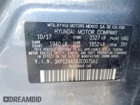 ✅ 2018 Hyundai Accent SE • VIN: 3KPC24A39JE007562 • Лот: 44625505. Опубликован ранее на Copart с пробегом 88 438 миль. Бесплатный доступ к архиву аукционных продаж из США и подробный отчёт об истории автомобиля на DreamBid. Изображение 12.