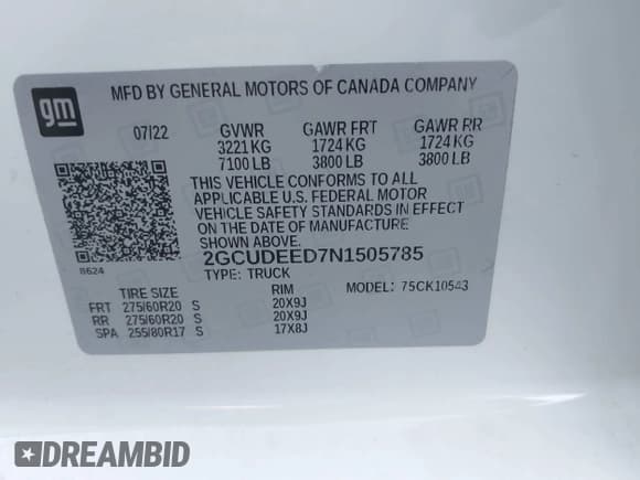 ✅ 2022 Chevrolet Silverado 1500 RST • VIN: 2GCUDEED7N1505785 • Лот: 43270427. Опубликован ранее на IAAI с пробегом 59 680 миль. Бесплатный доступ к архиву аукционных продаж из США и подробный отчёт об истории автомобиля на DreamBid. Изображение 9.