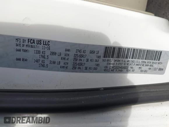 ✅ 2017 Dodge Grand Caravan SE Plus • VIN: 2C4RDGBG5HR606622 • Lot: 43661801. Wystawiony na IAAI z przebiegiem 156 157 mil. Bezpłatny archiwum sprzedaży aukcyjnych z USA i szczegółowy raport historii pojazdu na DreamBid. Zdjęcie 9.