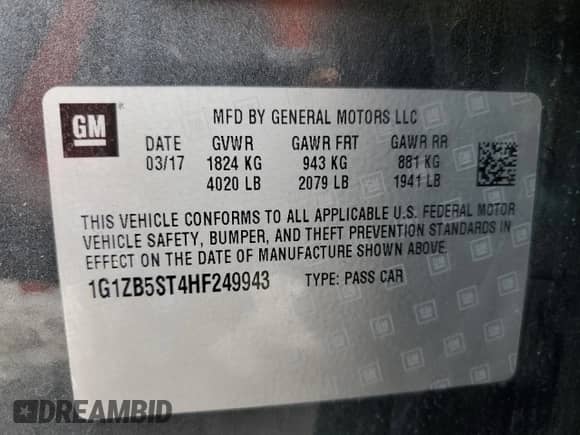 2017 Chevrolet Malibu LS с VIN 1G1ZB5ST4HF249943, выставлен на аукционе Copart как лот 90062835 с пробегом 142 019 миль миль и Списание • Salvage title. История ставок и продаж доступна на DreamBid. Изображение 13.