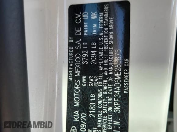 ✅ 2021 Kia Forte GT-Line • VIN: 3KPF34AD6ME285875 • Лот: 86711445. Опубликован ранее на Copart с пробегом 37 006 миль. Бесплатный доступ к архиву аукционных продаж из США и подробный отчёт об истории автомобиля на DreamBid. Изображение 12.