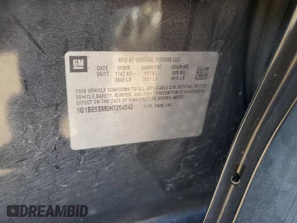 ✅ 2017 Chevrolet Cruze LT • VIN: 1G1BE5SM6H7254542 • Lot: 82271175. Wystawiony na Copart z przebiegiem 207 046 mil mil. Skorzystaj z bezpłatnego archiwum sprzedaży aukcyjnych z USA i zobacz szczegółowy raport historii pojazdu na DreamBid. Zdjęcie 12.