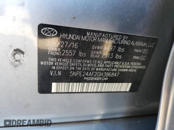 2016 Hyundai Sonata SE z VIN 5NPE24AF2GH386847, wystawiony jako Copart lot #82596985 z przebiegiem 170 845 mil mil oraz Czysty tytuł • Clean title. Historia ofert i sprzedaży dostępna na DreamBid. Obrazek 12.