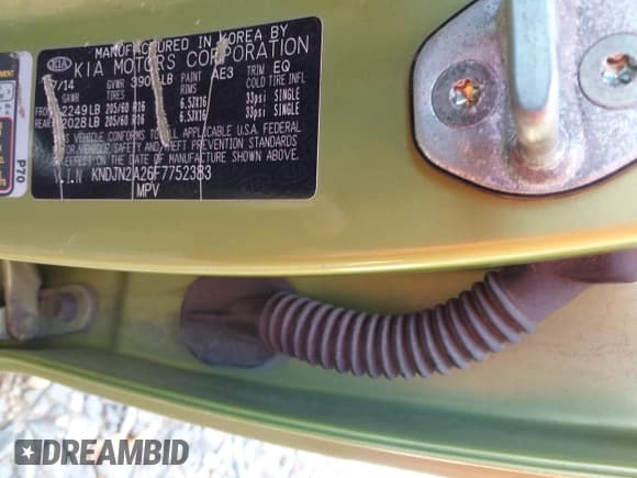 ✅ 2015 Kia Soul • VIN: KNDJN2A26F7752383 • Lot: 43505828. Wystawiony na IAAI z przebiegiem 122 183 mil. Bezpłatny archiwum sprzedaży aukcyjnych z USA i szczegółowy raport historii pojazdu na DreamBid. Zdjęcie 9.