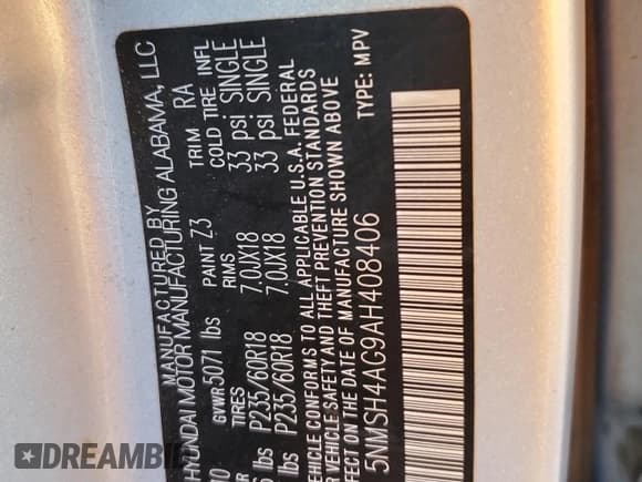 ✅ 2010 Hyundai Santa Fe SE • VIN: 5NMSH4AG9AH408406 • Lot: 87973125. Listed on Copart with 206,123 mi. Free auction sales archive from the USA and detailed vehicle history report at DreamBid. Image 13.