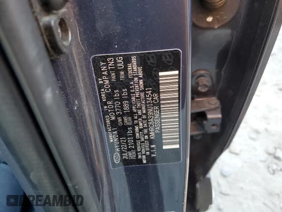 ✅ 2022 Hyundai Venue SEL • VIN: KMHRC8A39NU134541 • Lot: 81462394. Listed on Copart with 68,552 mi. Free auction sales archive from the USA and detailed vehicle history report at DreamBid. Image 14.