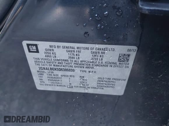 ✅ 2013 Chevrolet Equinox LS • VIN: 2GNALBEK5D6386839 • Lot: 43459253. Wystawiony na IAAI z przebiegiem 133 140 mil. Bezpłatny archiwum sprzedaży aukcyjnych z USA i szczegółowy raport historii pojazdu na DreamBid. Zdjęcie 9.