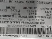 ✅ 2012 Mazda 3 i Touring • VIN: JM1BL1V83C1693679 • Лот: 42813107. Опубликован ранее на IAAI с пробегом 163 260 миль. Бесплатный доступ к архиву аукционных продаж из США и подробный отчёт об истории автомобиля на DreamBid. Изображение 9.