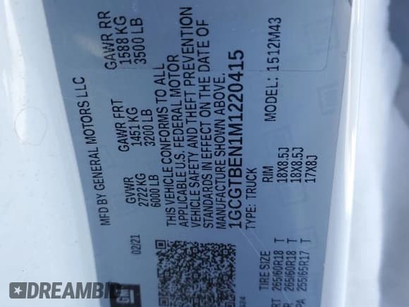 ✅ 2021 Chevrolet Colorado 4WD Work Truck • VIN: 1GCGTBEN1M1220415 • Лот: 45867625. Опубликован ранее на Copart с пробегом Не указан. Бесплатный доступ к архиву аукционных продаж из США и подробный отчёт об истории автомобиля на DreamBid. Изображение 12.