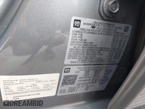 ✅ 2021 Chevrolet Silverado 1500 RST • VIN: 1GCUYEED7MZ321389 • Lot: 42970662. Wystawiony na IAAI z przebiegiem 47 116 mil. Bezpłatny archiwum sprzedaży aukcyjnych z USA i szczegółowy raport historii pojazdu na DreamBid. Zdjęcie 9.