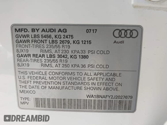 ✅ 2018 Audi Q5 Premium Plus • VIN: WA1BNAFY2J2027679 • Lot: 43651708. Wystawiony na IAAI z przebiegiem 57 912 mil. Bezpłatny archiwum sprzedaży aukcyjnych z USA i szczegółowy raport historii pojazdu na DreamBid. Zdjęcie 9.