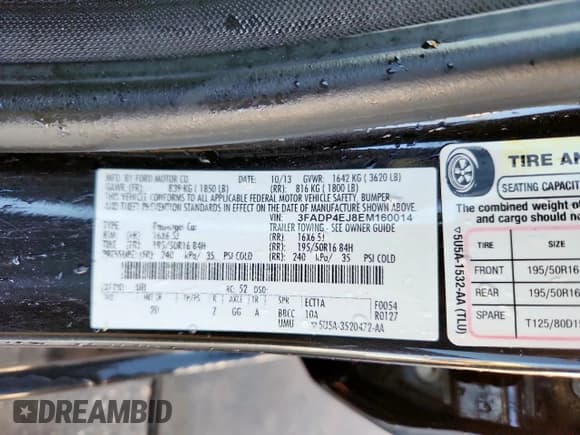 ✅ 2014 Ford Fiesta SE • VIN: 3FADP4EJ8EM160014 • Lot: 85141555. Wystawiony na Copart z przebiegiem 89 904 mil. Bezpłatny archiwum sprzedaży aukcyjnych z USA i szczegółowy raport historii pojazdu na DreamBid. Zdjęcie 12.