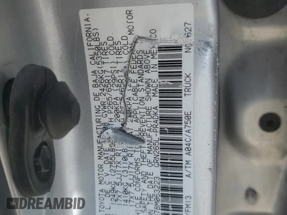 ✅ 2008 Toyota Tacoma PreRunner • VIN: 3TMJU62N78M063223 • Лот: 82691165. Опубликован ранее на Copart с пробегом Не указан. Бесплатный доступ к архиву аукционных продаж из США и подробный отчёт об истории автомобиля на DreamBid. Изображение 12.